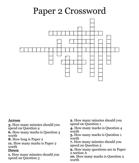 manuscript sheet crossword